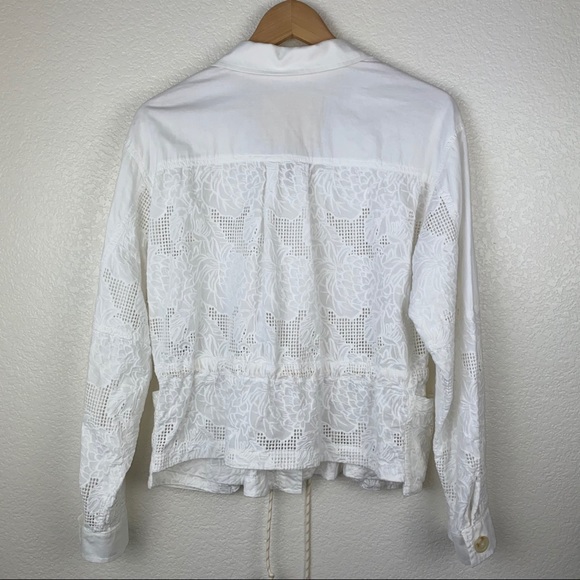 Anthro White Eyelet Lace Anorak Jacket - Picture 7 of 16